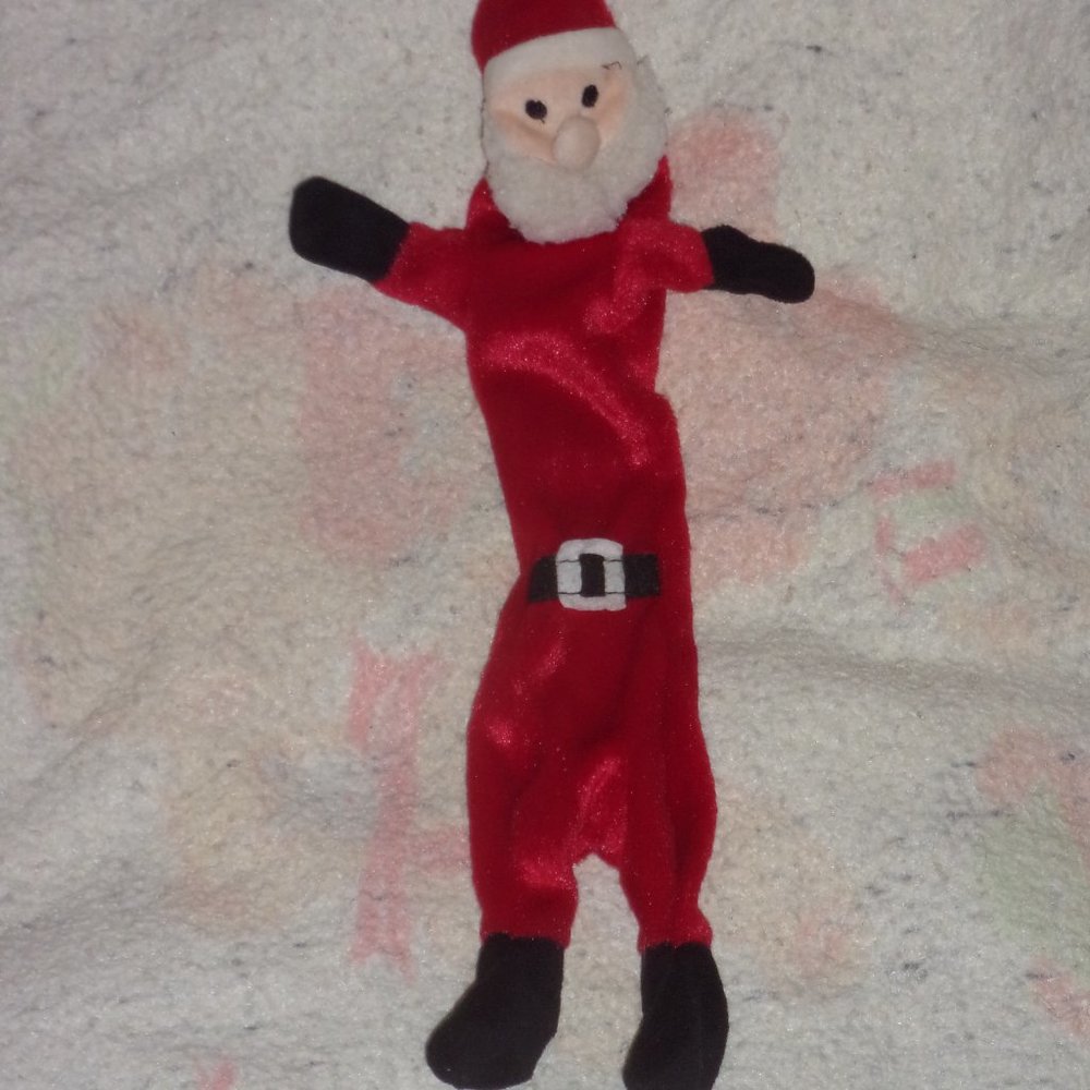 Plush Unstuffed Animal Red and White Santa Clause Toy Tagless
